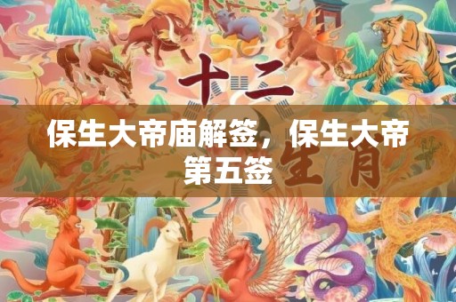 保生大帝庙解签，保生大帝第五签