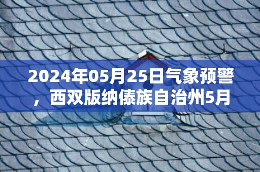 2024年05月25日气象预警，西双版纳傣族自治州5月25日星期六中雨转小雨最高气温29度