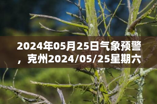 2024年05月25日气象预警，克州2024/05/25星期六多云转小雨最高温度31℃