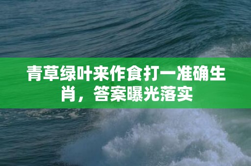 青草绿叶来作食打一准确生肖，答案曝光落实