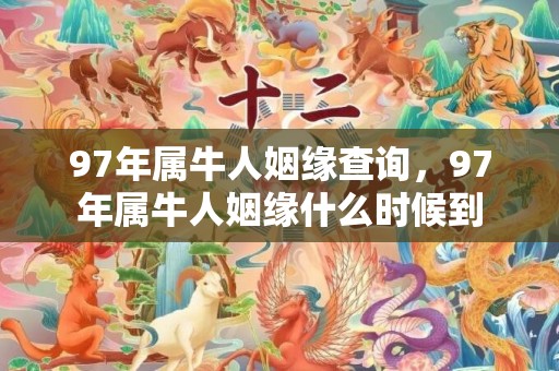 97年属牛人姻缘查询，97年属牛人姻缘什么时候到