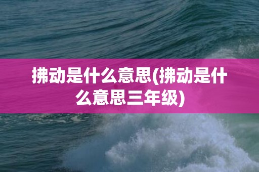 拂动是什么意思(拂动是什么意思三年级)