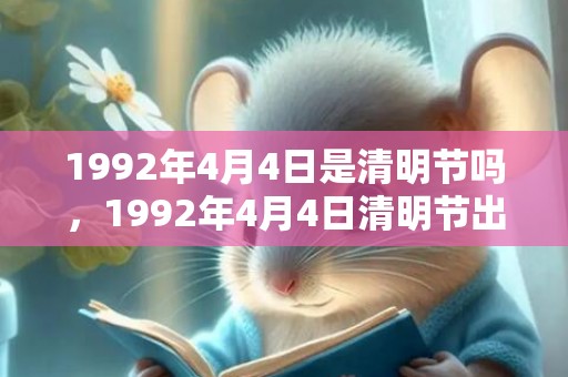 1992年4月4日是清明节吗，1992年4月4日清明节出生的属猴人命运怎么样