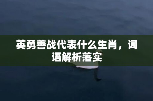 英勇善战代表什么生肖，词语解析落实