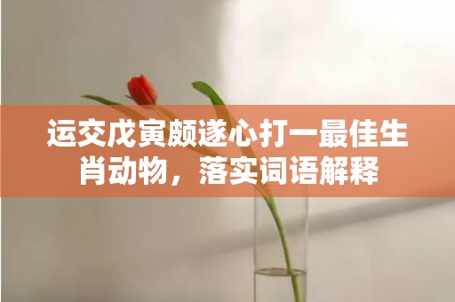 运交戊寅颇遂心打一最佳生肖动物，落实词语解释