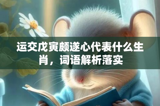 运交戊寅颇遂心代表什么生肖，词语解析落实