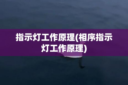 指示灯工作原理(相序指示灯工作原理)