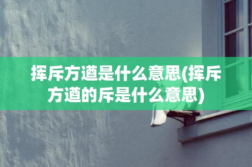 挥斥方遒是什么意思(挥斥方遒的斥是什么意思)