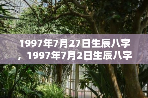 1997年7月27日生辰八字，1997年7月2日生辰八字