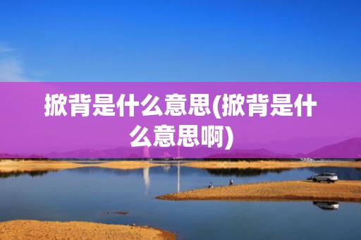 掀背是什么意思(掀背是什么意思啊)