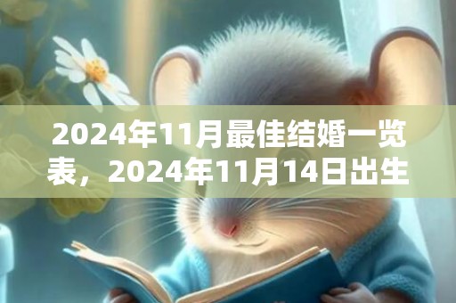 2024年11月最佳结婚一览表，2024年11月14日出生的小女孩五行起名