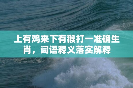 上有鸡来下有猴打一准确生肖，词语释义落实解释
