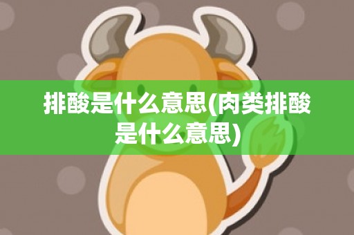 排酸是什么意思(肉类排酸是什么意思)