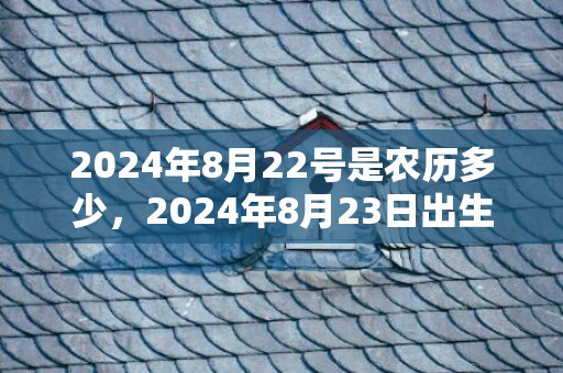 2024年8月22号是农历多少，2024年8月23日出生的人生平运势怎么样男娃