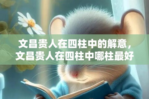 文昌贵人在四柱中的解意，文昌贵人在四柱中哪柱最好