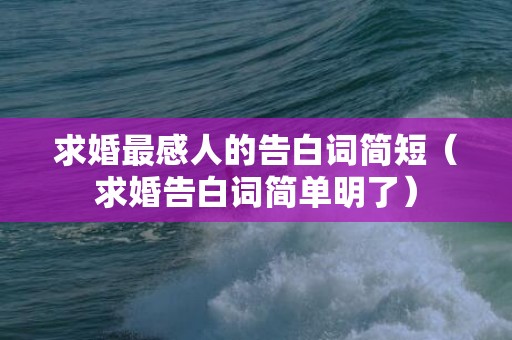 求婚最感人的告白词简短（求婚告白词简单明了）