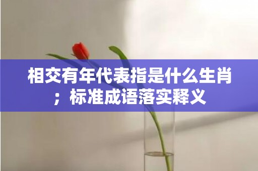 相交有年代表指是什么生肖；标准成语落实释义