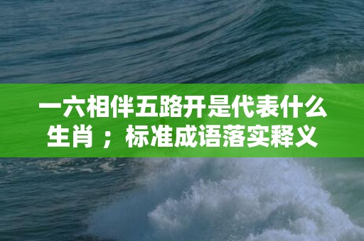 一六相伴五路开是代表什么生肖 ；标准成语落实释义