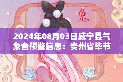 2024年08月03日威宁县气象台预警信息：贵州省毕节市威宁彝族回族苗族自治县发布冰雹橙色预警