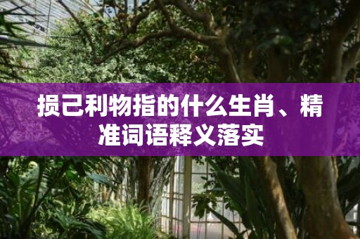 损己利物指的什么生肖、精准词语释义落实