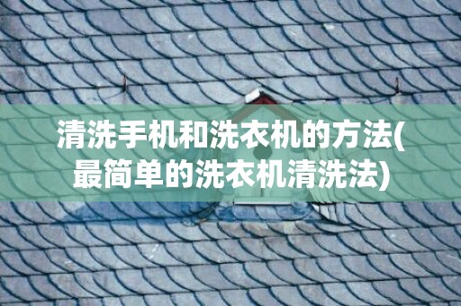 清洗手机和洗衣机的方法(最简单的洗衣机清洗法)