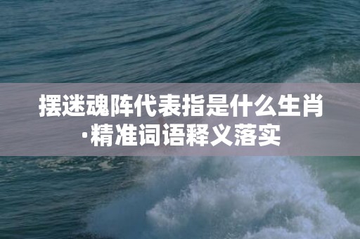 摆迷魂阵代表指是什么生肖·精准词语释义落实
