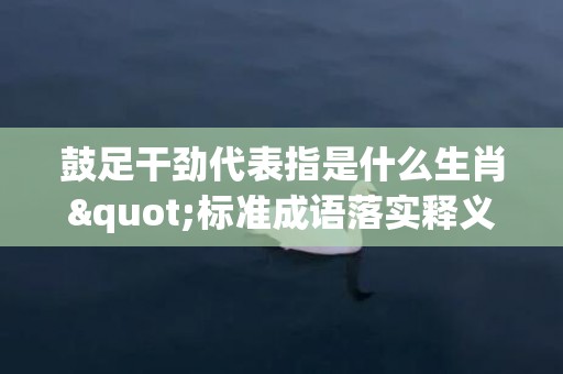 鼓足干劲代表指是什么生肖"标准成语落实释义"