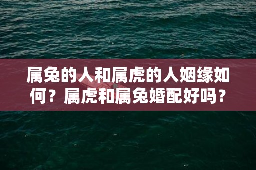 属兔的人和属虎的人姻缘如何？属虎和属兔婚配好吗？