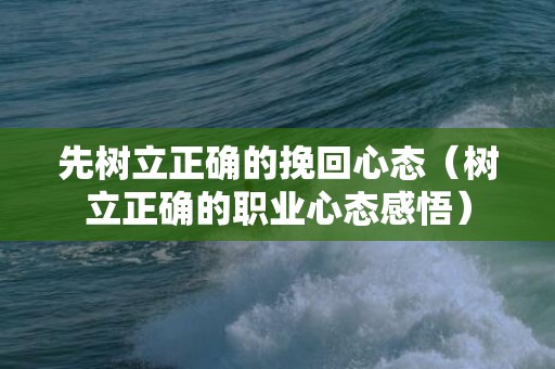 先树立正确的挽回心态（树立正确的职业心态感悟）