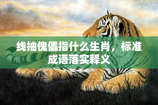 线抽傀儡指什么生肖，标准成语落实释义