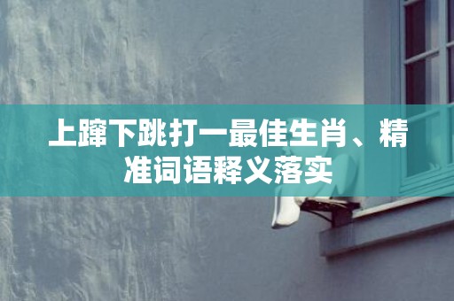 上蹿下跳打一最佳生肖、精准词语释义落实