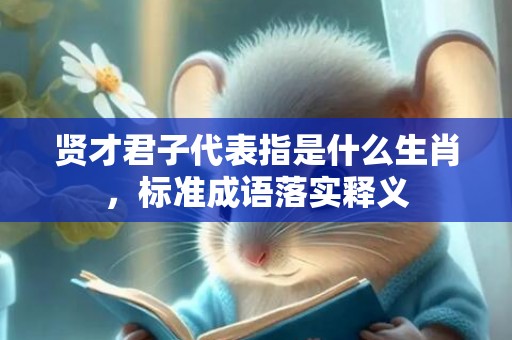 贤才君子代表指是什么生肖，标准成语落实释义