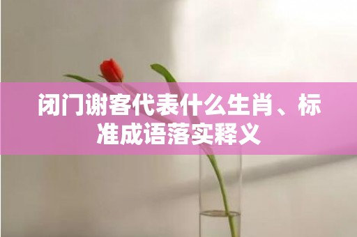 闭门谢客代表什么生肖、标准成语落实释义