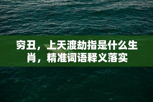 穷丑，上天渡劫指是什么生肖，精准词语释义落实