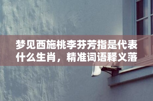 梦见西施桃李芬芳指是代表什么生肖，精准词语释义落实