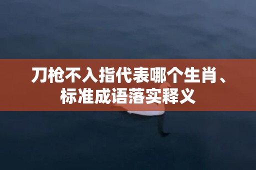 刀枪不入指代表哪个生肖、标准成语落实释义