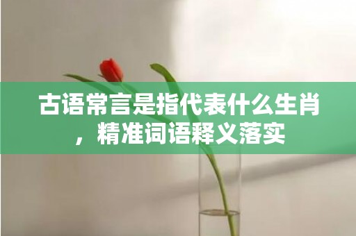 古语常言是指代表什么生肖，精准词语释义落实