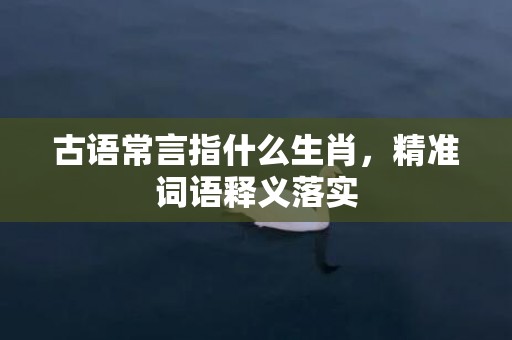 古语常言指什么生肖，精准词语释义落实