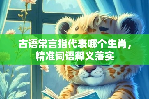 古语常言指代表哪个生肖，精准词语释义落实