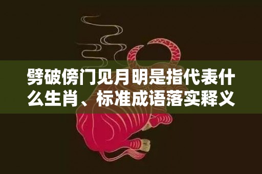 劈破傍门见月明是指代表什么生肖、标准成语落实释义