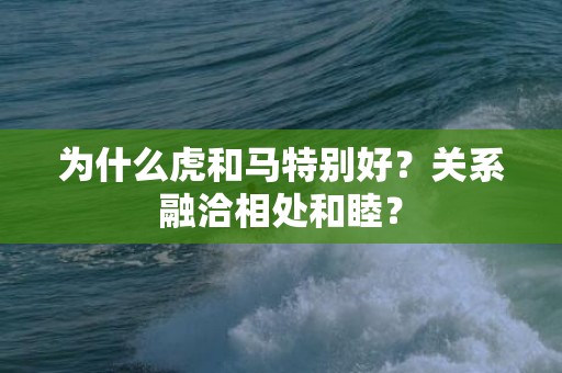 为什么虎和马特别好？关系融洽相处和睦？