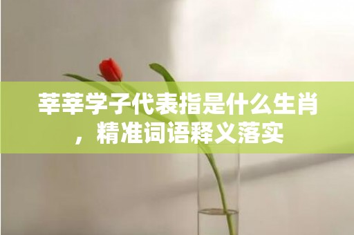 莘莘学子代表指是什么生肖，精准词语释义落实