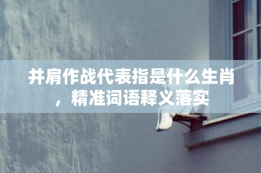 并肩作战代表指是什么生肖，精准词语释义落实