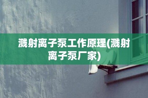 溅射离子泵工作原理(溅射离子泵厂家)