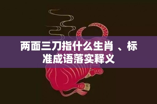 两面三刀指什么生肖 、标准成语落实释义