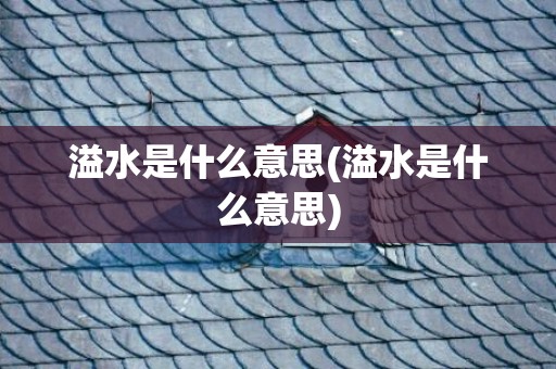 溢水是什么意思(溢水是什么意思)