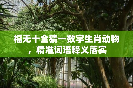 福无十全猜一数字生肖动物，精准词语释义落实