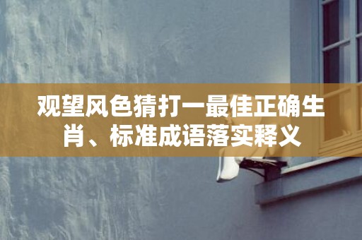 观望风色猜打一最佳正确生肖、标准成语落实释义