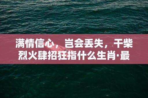 满情信心，岂会丢失，干柴烈火肆招狂指什么生肖·最佳释义成语解释最佳答