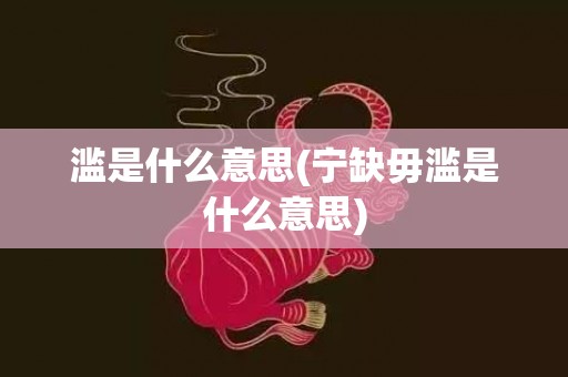 滥是什么意思(宁缺毋滥是什么意思)